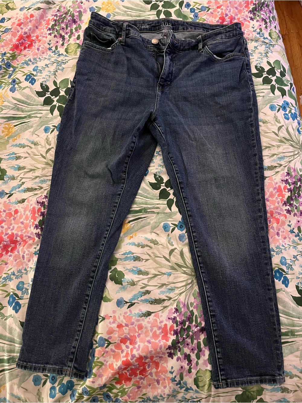 a.n.a Mid Wash Skinny Jeans in Indigo Blue